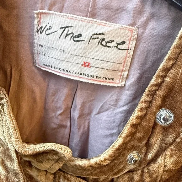 Free People Dusk To Dawn Military Jacket Velvet Moto Sz XL NWT We The Free Gold - Picture 9 of 15